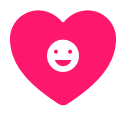 Smiley face centered in pink heart